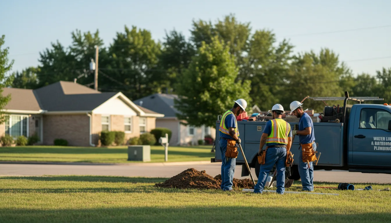 Residential water line and bathroom plumbing service in Floral, AR